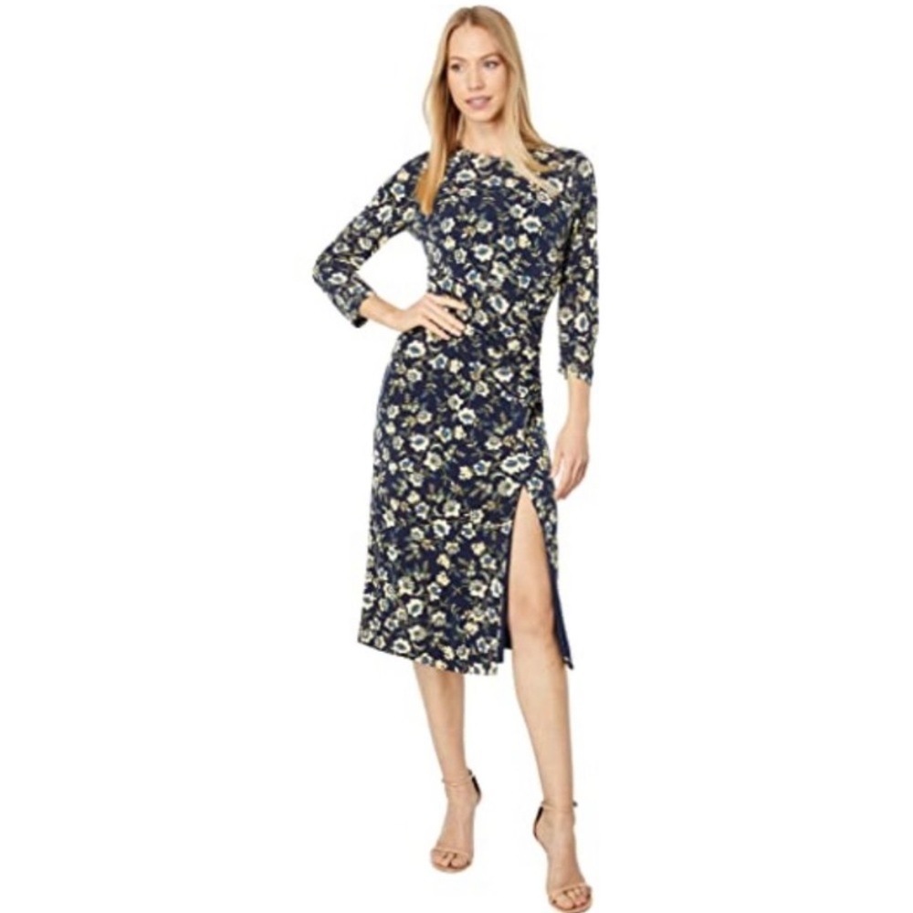 NWT Laundry by Shelli Segal Floral Midi Dress w Slit